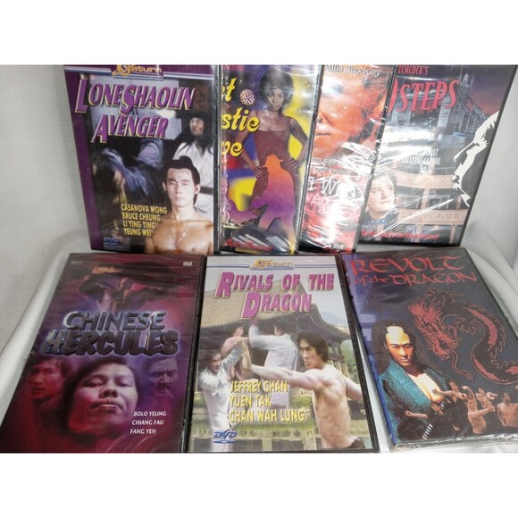 7 Vintage Sealed Dvds Chinese Hercules 39 Steps Lone Shaolin Avenger - Picture 2 of 6